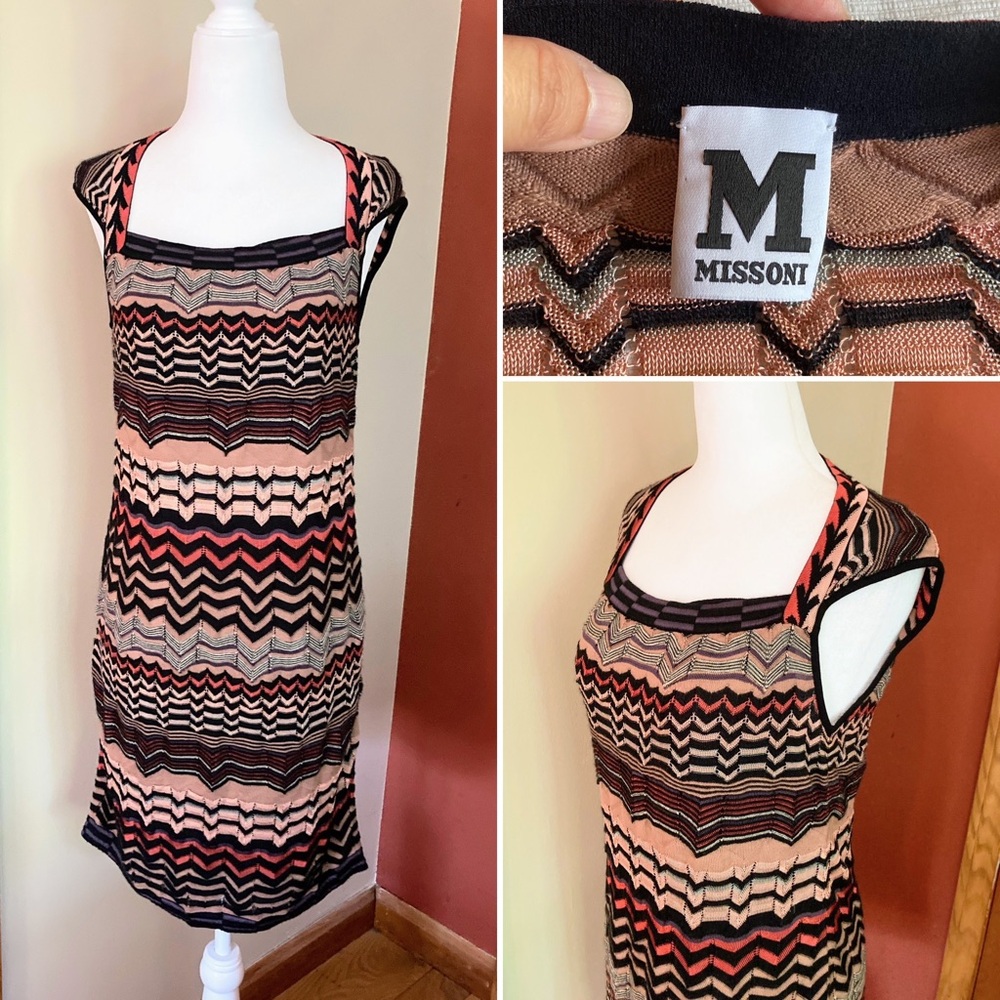 Missoni Multicolor Zigzag Knit Dress Size 8